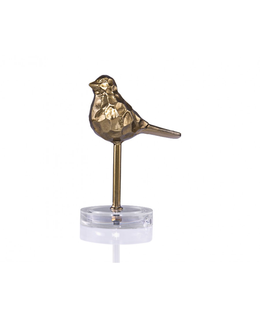 PR24-1001 - Mat Altın Dekoratif Kuş 18*23