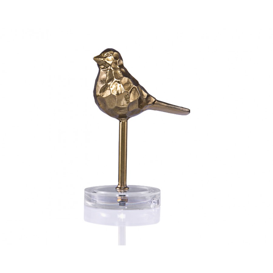 PR24-1001 - Mat Altın Dekoratif Kuş 18*23
