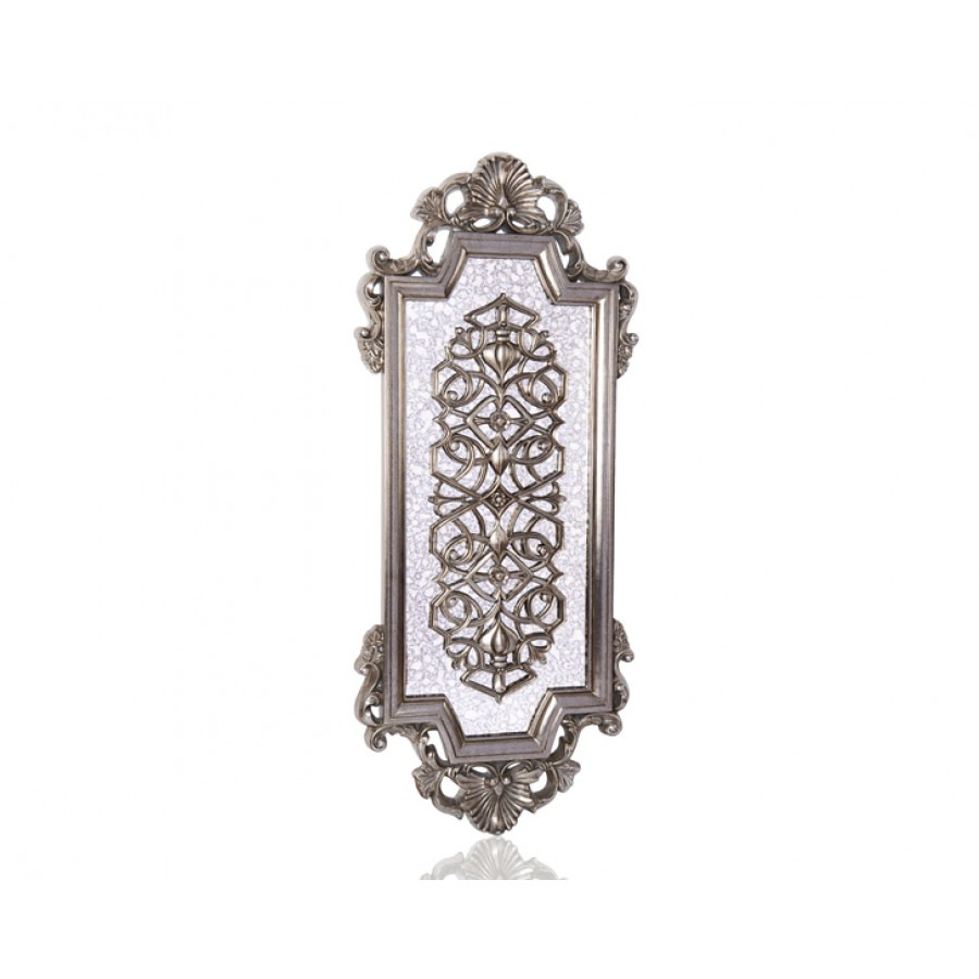 PR42-1086 - Ayna üzeri Gümüş Motifli Ayna 124*49