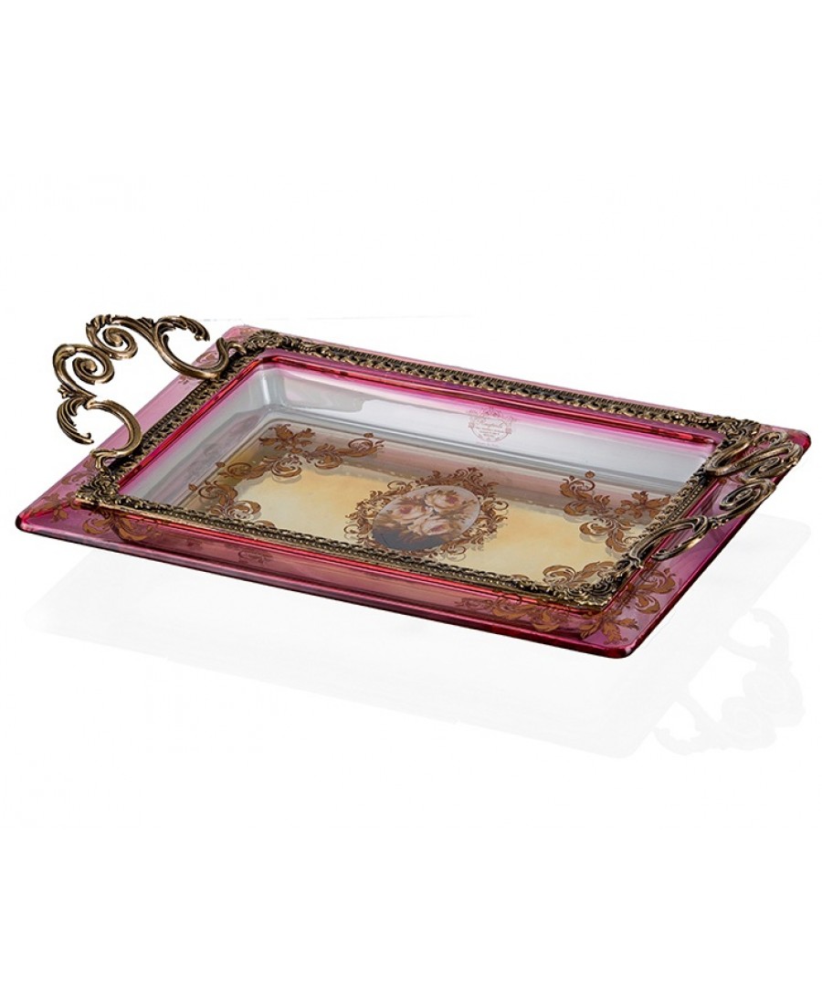 AHD-2006 - Bronz Bordo Amber Tepsi 40*40cm