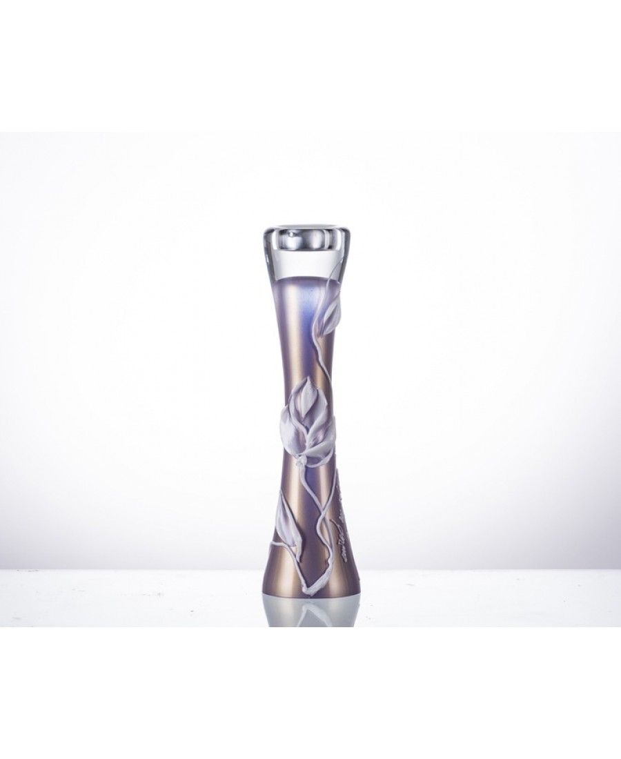 AHD-40148 - Lila Çiçekli B.Mumluk 35cm.