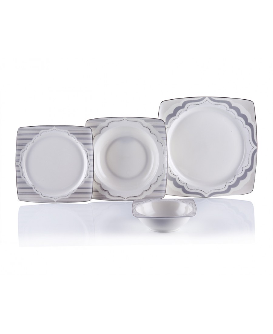 M57-106 - Alyssa 74 Parça Bonechina Kare 24 Servisli Y.Tk.