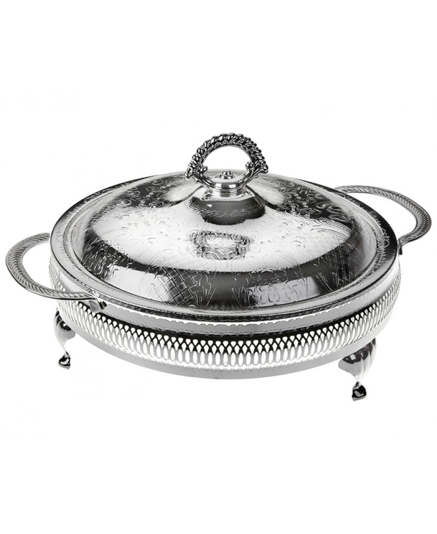 PR04-1019 - Gümüş-Cam 5 Bölmeli Kulplu Kapaklı Servis 25*25