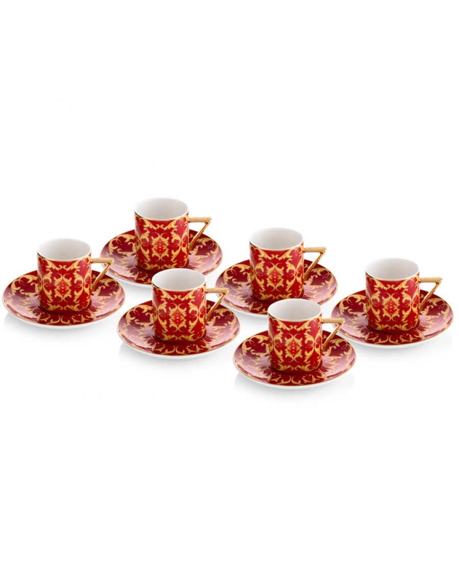 PR08-1010 - İtalyan Tasarım Kırmızı Renkli Türk Kah. Fin.Tk.