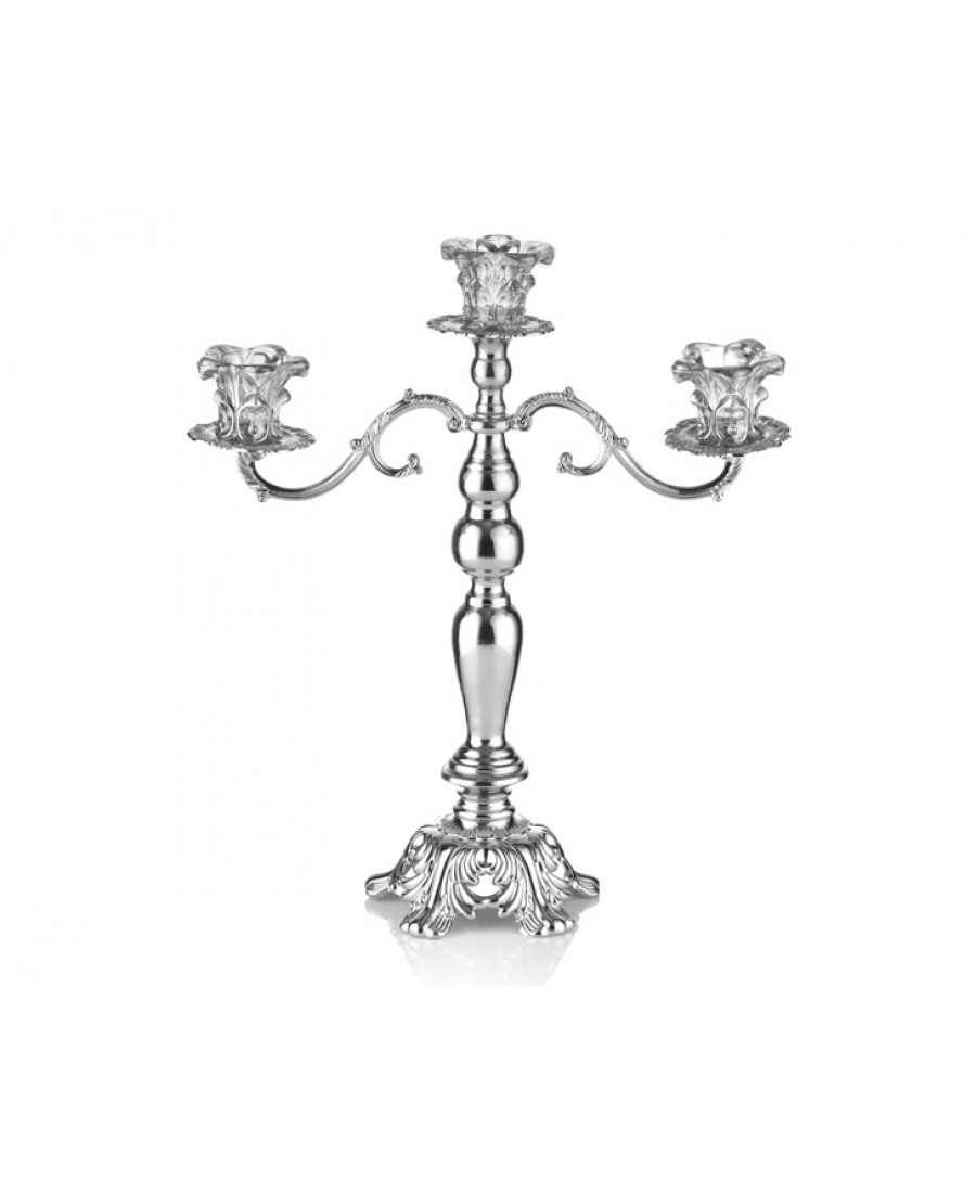 PR16-1010 - Gümüş 3lü Şamdan 28*28*43