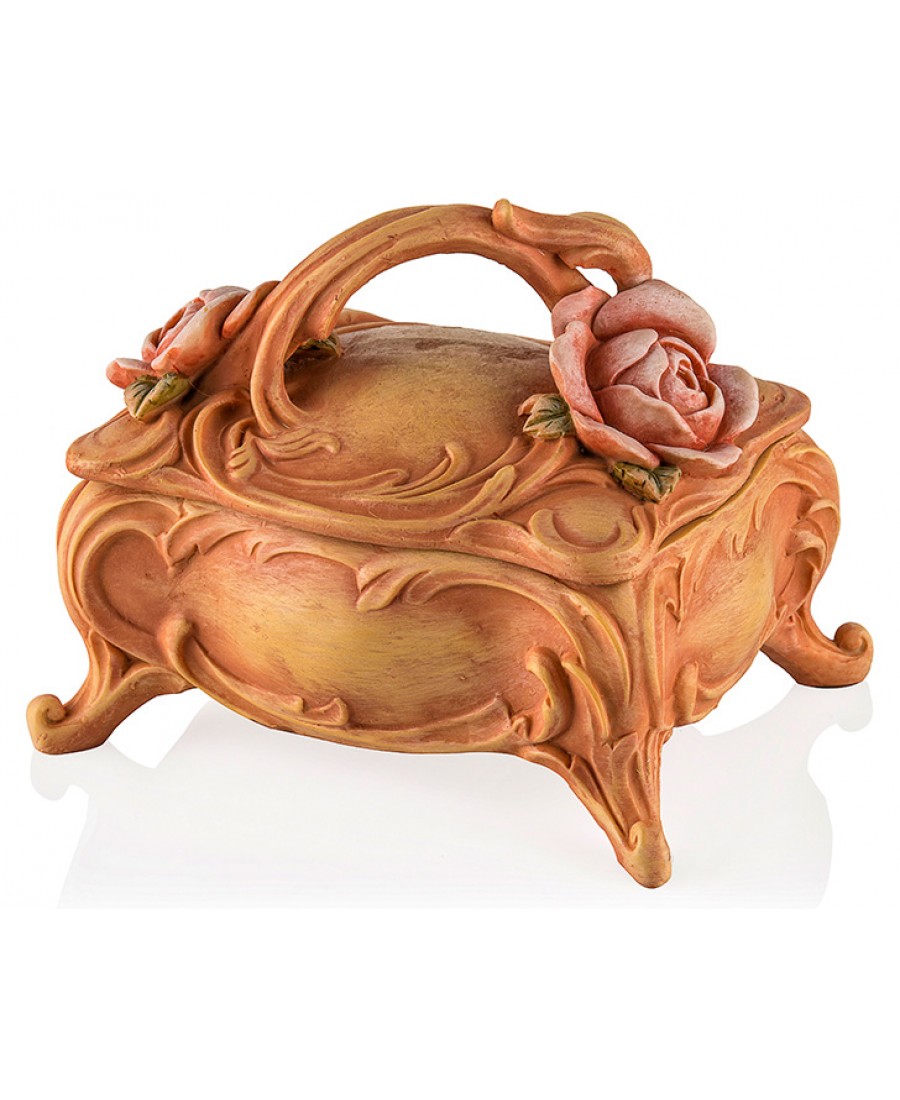 PR30-1024 - Çiçekli Somon Rengi Mücevher Kutusu 15*12