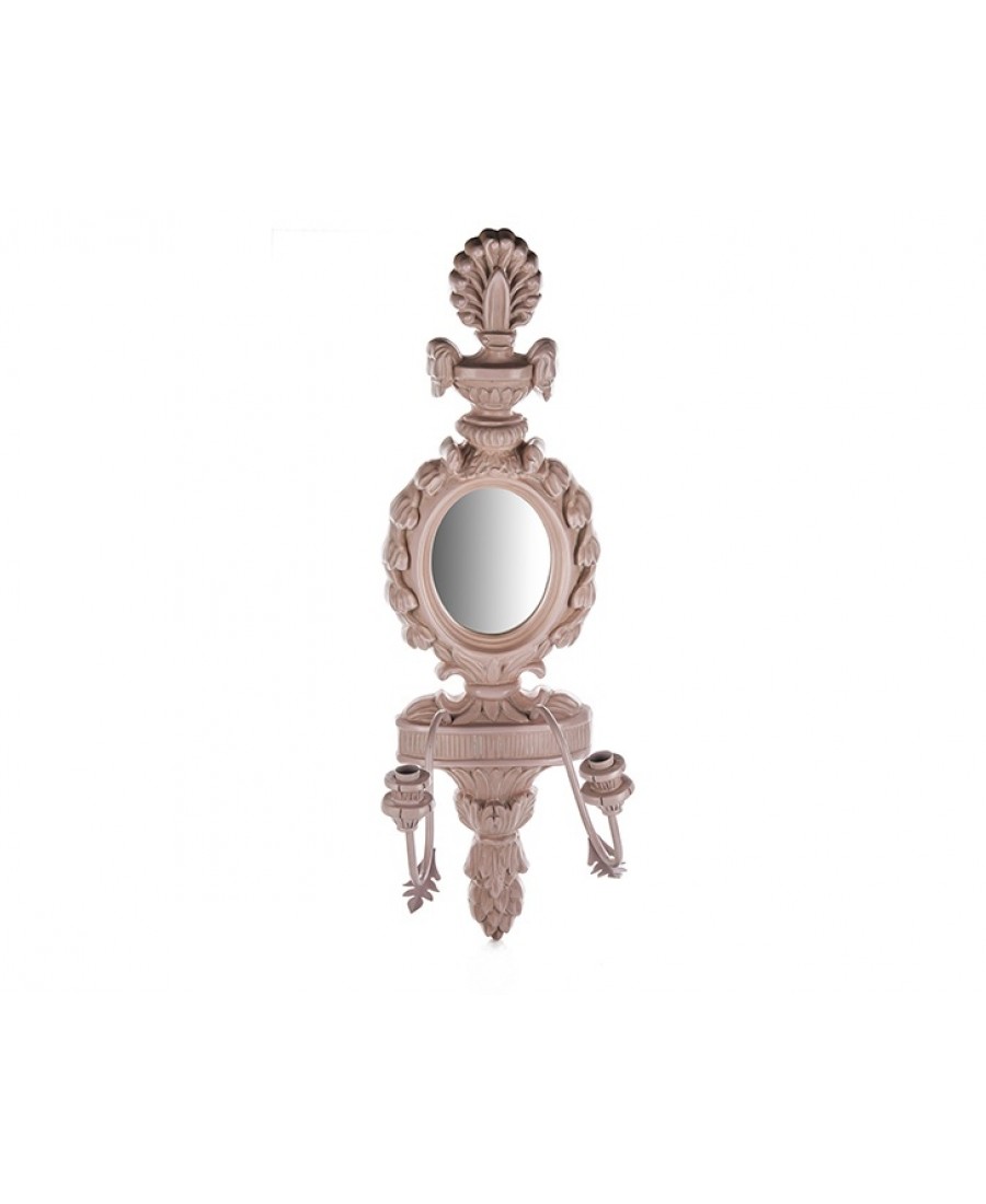 PR42-1007 - Pembe Aynalı Duvar Mumluk 79*22