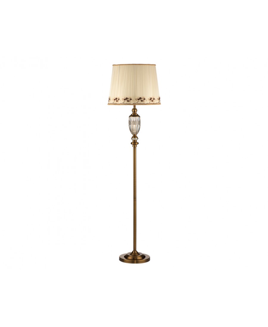 PR57-1034 - Bronz Ayaklı Amber Gövdeli Krem Lambader 163*44