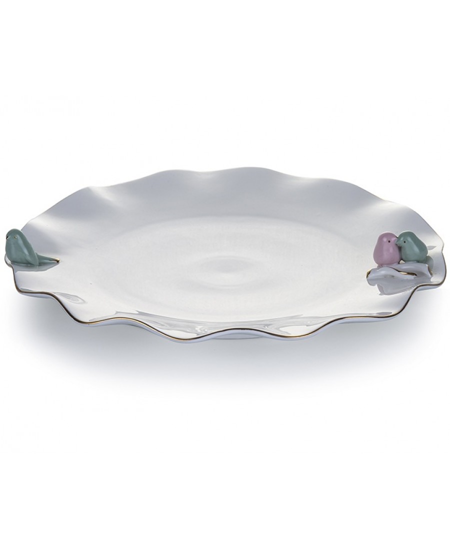 PR61-1015 - Kuşlu 3lü Servis Tabağı 27cm 