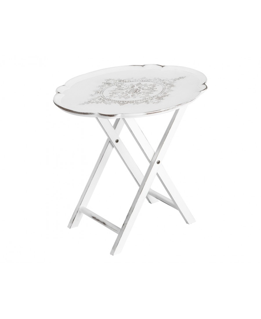 PR94-1014 - Beyz Eskitme İşlemli Ahşp Katlanır Sehpa 56*42*51